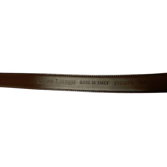 Ralph Lauren Vintage Stirrup Pin Buckle Brown Leather Belt - Made in Italy Sz S - Picture 4 of 9